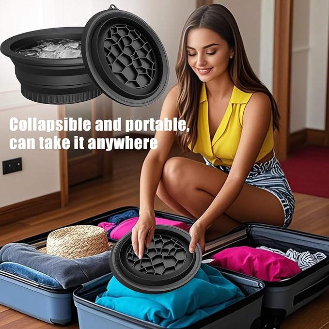 Silicone Face Bowl for Ice with Built-In Icetray, Collapsible Face Tub for Ice Bath, Facial Ice Plunge Bowl, Ice Water Facials at Home