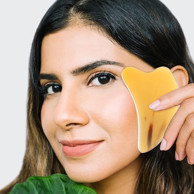 SUPVOX Gua Sha Scraping Massage Tool Natural Buffalo Horn Gua sha Board Therapy Massage Stones Anti Aging Anti Wrinkle