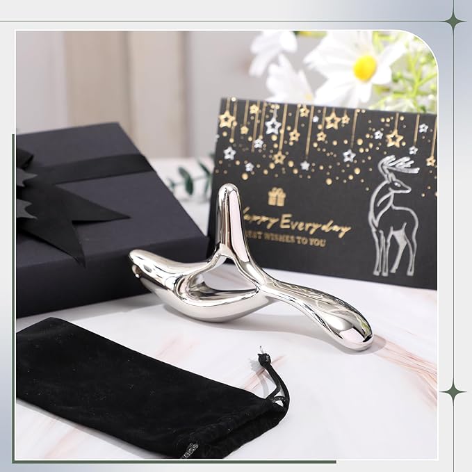 Nuanchu Massage Tool for Deep Tissue & Myofascial Release with Gift Box, Muscle Scraper for Full Body Pain Relief, Thumb Protector for Acupressure & Gua Sha Therapy