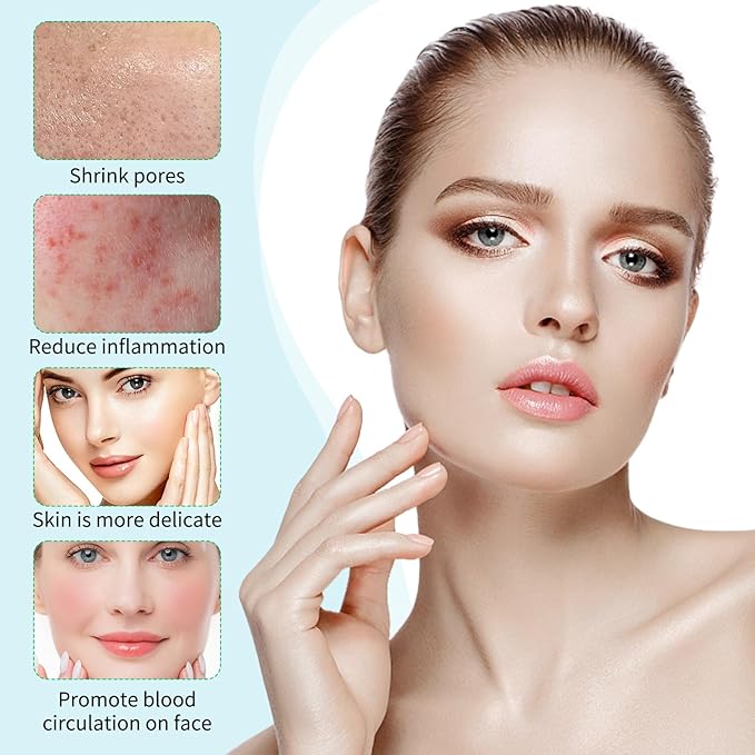 1 Piece of Face Bowl for Ice, Face Ice Bath Bowl, Comes with 1 Light Blue Face Wash Strap and 1 Pair of Face Wash Wrists, Built-in Ice Tray, Foldable and Portable (Green)