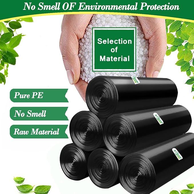 2.6 Gallon 120 pcs Small Black Trash Bags, Strong 2.5 Gallon 2.6 Gallon Garbage Bags, Bathroom Trash Can Bin Liners,Mini Bags Waste Basket Liner,Fit 6-10 Liter, 2.6 Gal-Black-120