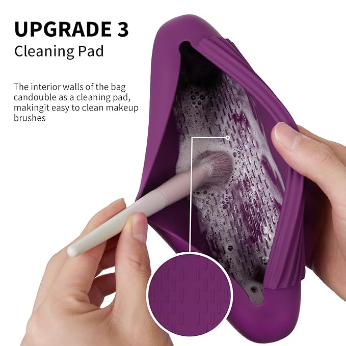 Silicone makeup brush holder travel