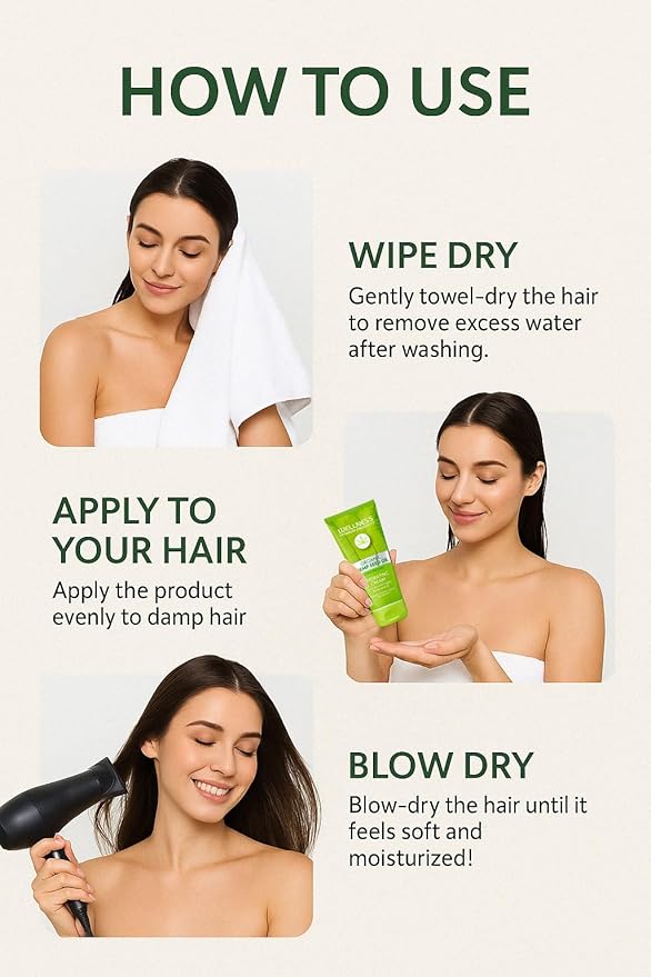 Wellness Premium Products Intensive Hydrating Cream | Hemp-Infused Hair Styler & Moisturizer for All Hair Types | Tames Frizz, Adds Shine & Strength | Vegan & Paraben-Free, 180ml