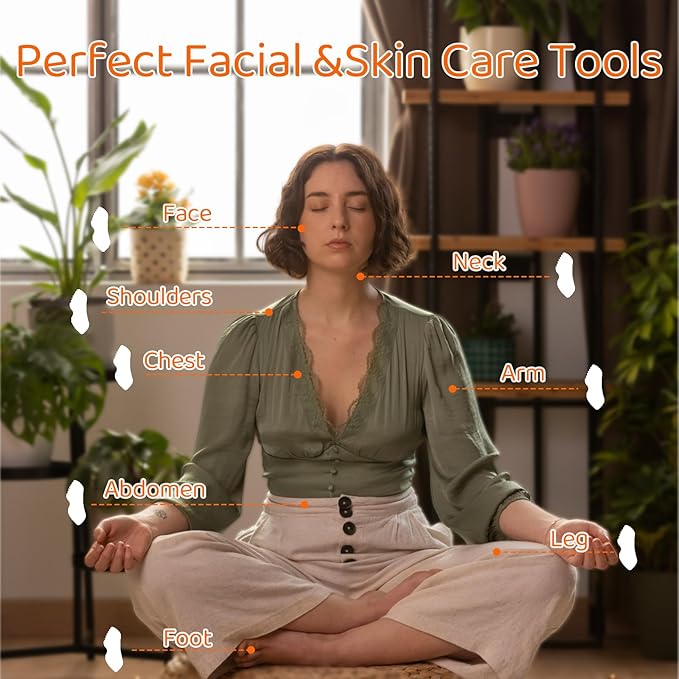 Terahertz Gua Sha Facial Tools Stone for Lymphatic Drainage, Reduced Puffiness, Relieved Facial Tension – 100% Natural Terahertz Stone Skin Care Tools