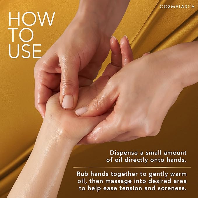 Cosmetasa Massage Oil Set - Arnica & Peppermint Sore Muscle Relief, Cellulite & Lavender Body Massage Oils - Gua Sha Therapy