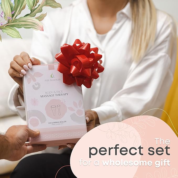 Derma Roller & Ice Roller 2 in 1 for Beard Hair Skin Face 540 Titanium.25mm - Self Care Gifts Facial Skin Care Tools…