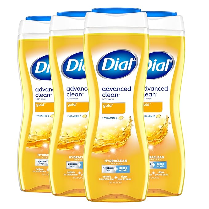 Dial Advanced Clean Gold Body Wash, 16 fl oz (Pack of 4)