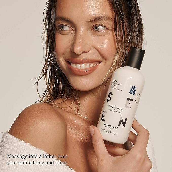 SEEN Body Wash Eco-Refill, Fragrance Free - Non-Comedogenic & Non-Irritating Body Wash- Dermatologist-Developed - Safe for Sensitive, Eczema & Acne Prone Skin