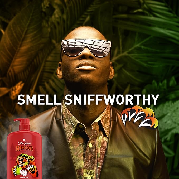 Old Spice Cleansing Body Wash for Men, 3X Defense, 24/7 Shower Fresh with Lasting Scent, 2-in-1 Body & Face Wash, Bearglove with Crisp Orchard Scent, 33.4 (Pack of 4)
