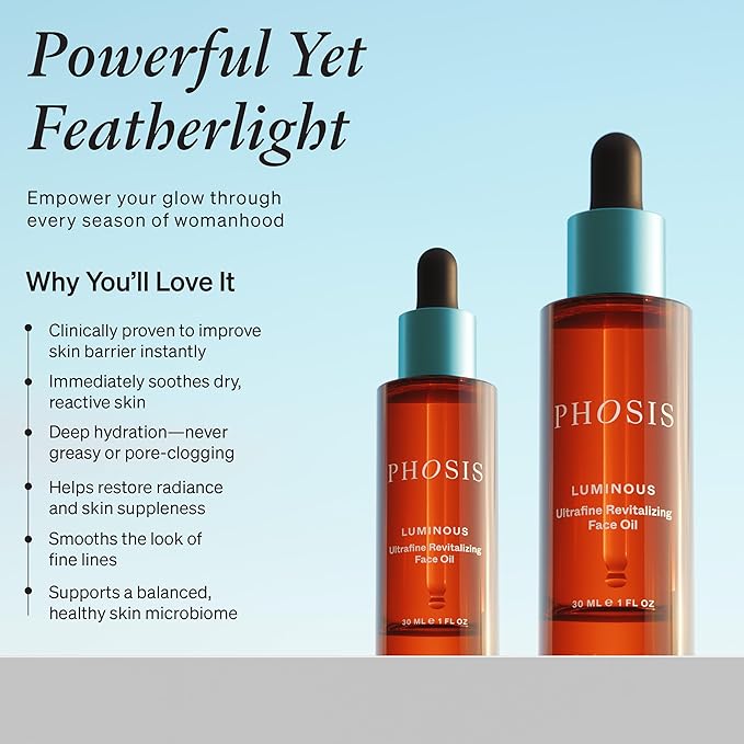 Luminous Ultrafine Revitalizing Face Oil for Women – Lightweight Facial Glow Elixir with Sea Buckthorn, Prickly Pear, Pomegranate & Meadowfoam – Gua Sha Tool & Skincare Companion – 30ml