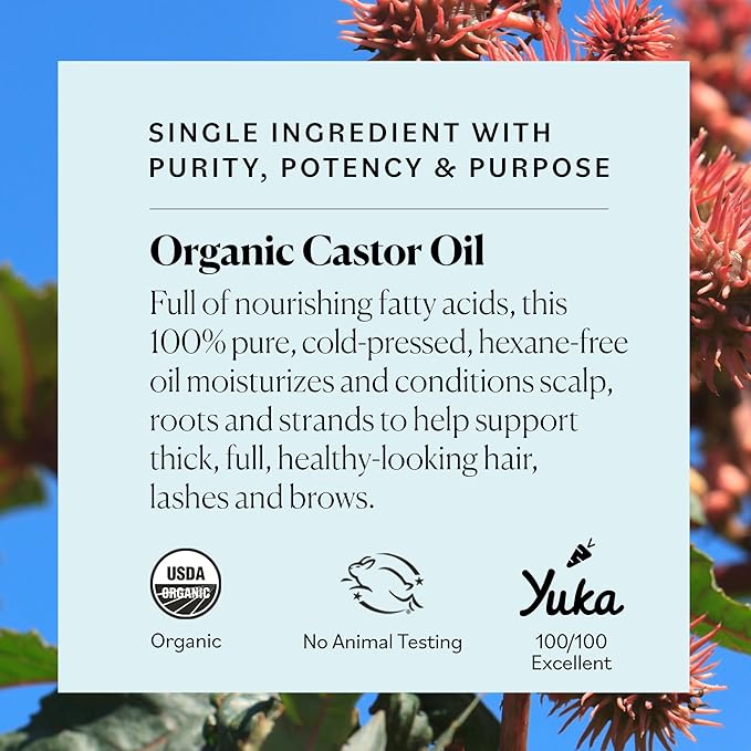 Sky Organics - Castor Oil Organic - Volumizing Hair Oil - Scalp, Lashes, Brows - Pure Castor Oil Cold Pressed - Natural Conditioner - Omega Fatty Acids, Vegan - Beauty, Hair Care - w ebook