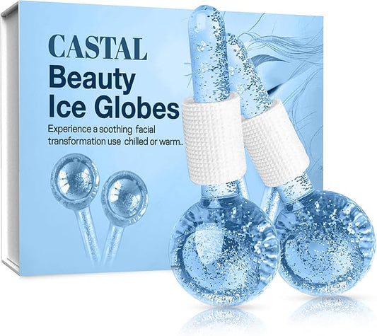 Ice Globes for Face 2Pcs – Enhancing Daily Beauty with Ice Globes for Facials, Skin Tightening & Anti-Aging – Perfect Facial Ice Globes for Puffiness & Wrinkles of Face, Neck & Eyes – Blue