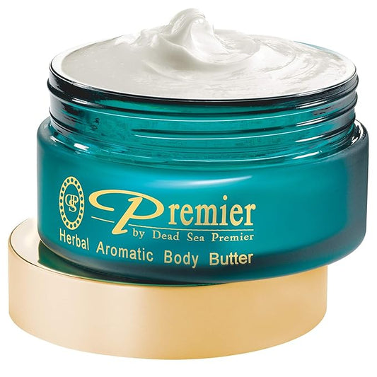 Premier Dead Sea Aromatic Body Butter – Herbal, Hydrating Shea Body Butter for Women & Men, Moisturizing, Firming & Anti-Aging Cream for Dry Skin, Hand & Body, 5.95 Fl.oz