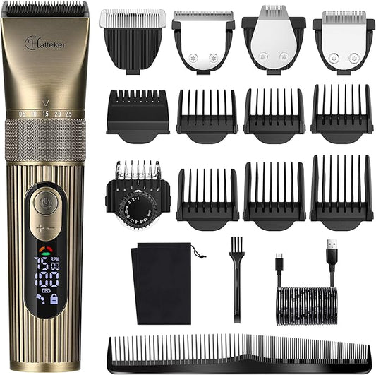 Hatteker Men's Beard Trimmer Professional Cordless Hair Clipper Barber Clipper Shaver Detail Trimmer for Men Waterproof 4 in 1