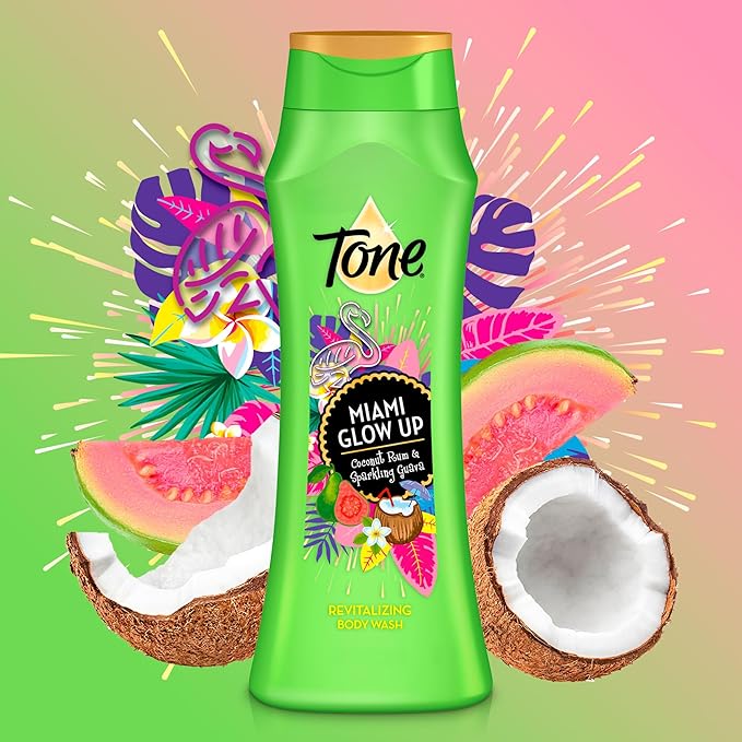 Tone Body Wash, Miami Glow Up, 16 fl oz (Pack of 6)