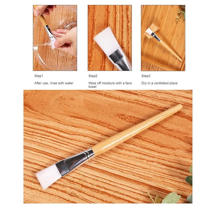 10-Piece Facial Mask Brushes Soft Hair Mud Applicator DIY Skin Care Tool with Wooden Handle