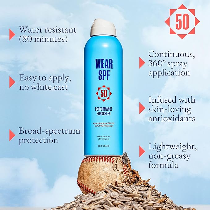 Wear SPF Performance Sport Sunscreen Spray – Water & Sweat-Resistant SPF 50, 3-pack