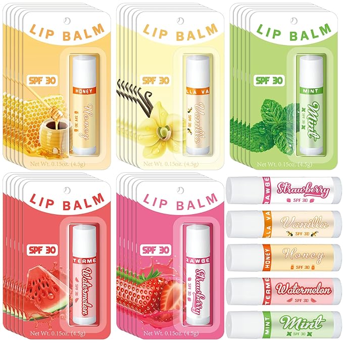 30 Pack Lip Balms SPF 30 Travel