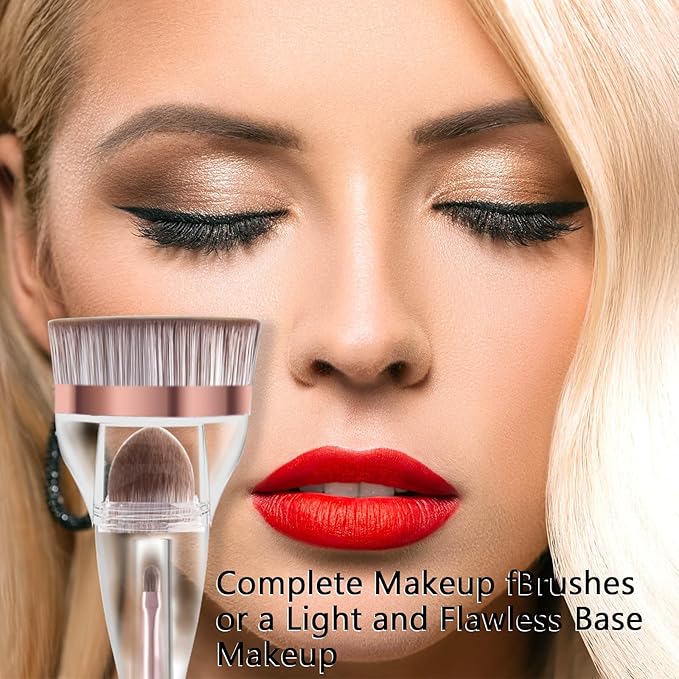 Makeup Brushes, Daubigny Perfect 3IN1 Makeup Brush for Face Blush Liquid Powder Foundation Brush for Blending Liquid, Cream or Flawless Powder Cosmetics with Great Gift Case