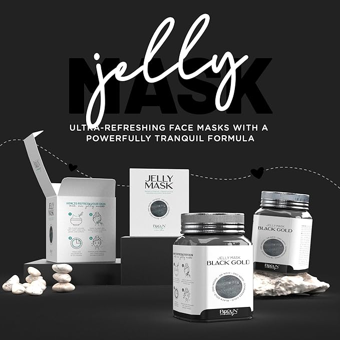Jelly Mask Jar Black Gold Salicylic AC BHA Peel-Off Face Care Rubber Mask | 23 fl oz Skin Care Moisturizing Gel Mask Jar Spa Set