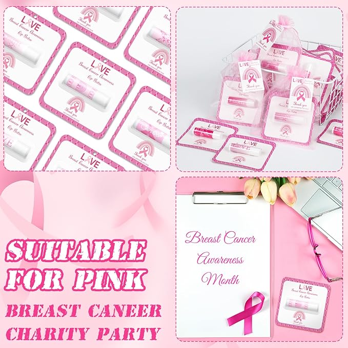 30 Pack Breast Cancer Awareness Favors Balms
