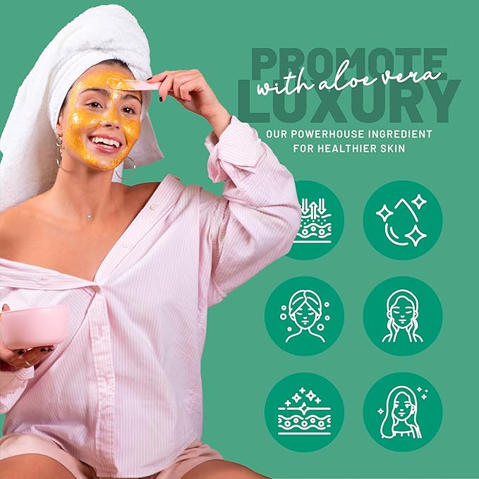 BRÜUN Jelly Mask Jar Aloe Vera Peel-Off Face Care Rubber Mask | 23 fl oz Skin Care Moisturizing Gel Mask Jar Spa Set