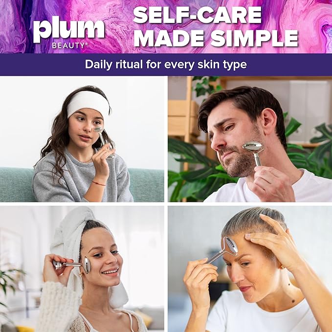 Stainless Steel Roller - Face Roller - Gua Sha Facial Tools, Rollers for Face, Skin Care Kit for Men Women, Guasha Tools for Faces, Facial Care Reduces Under-Eye Puffiness and Dark Circles