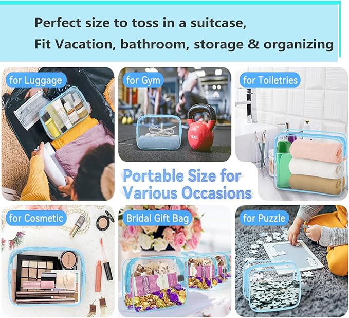 10pcs clear makeup bags bulk,tsa