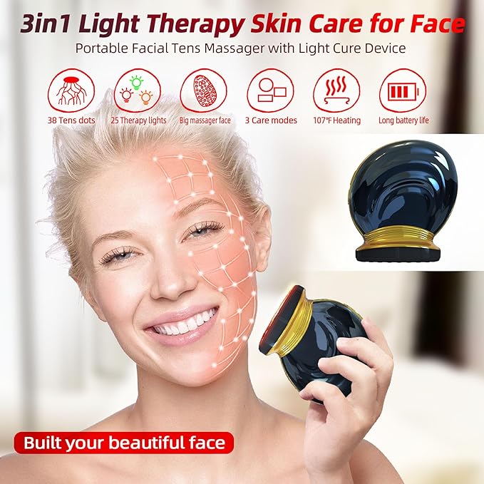 Microcurrent Multifunctional Facial Device, FSA HSA Eligible Smart Photon Micro-Current Device Electric Face Lift Light Therapy Skin Care Beauty Machine