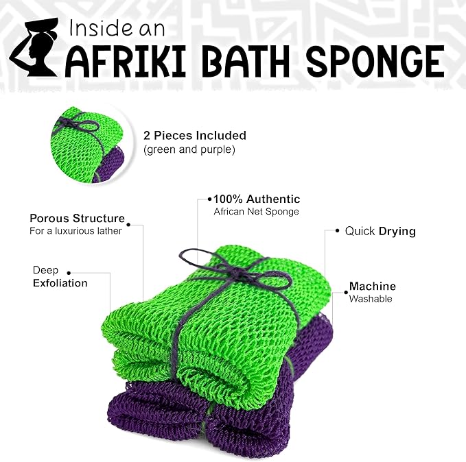 Afriki african net sponge exfoliating