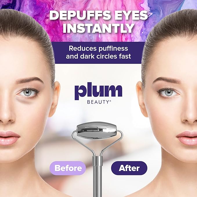 Stainless Steel Roller - Face Roller - Gua Sha Facial Tools, Rollers for Face, Skin Care Kit for Men Women, Guasha Tools for Faces, Facial Care Reduces Under-Eye Puffiness and Dark Circles