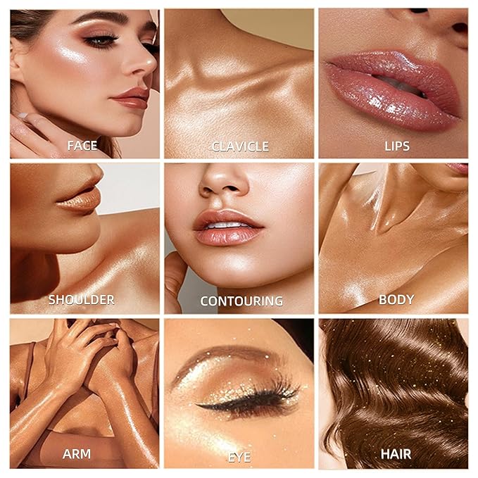 MAEPEOR Face Highlighter Palette 6 Colors Smooth Shimmer (Color 03)