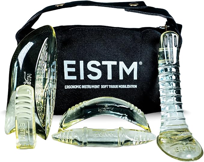 5-Piece Golden Glow Tool Set – Muscle Scraping & Massage Tools for Gua Sha, ASTYM, Graston, Myofascial Release – Physical Therapy Kit w/Black Carry Case