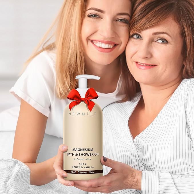 Magnesium InShower Body Conditioner Soft Skin Post Shower Care Moisturizer for Body Legs Bath Oil for Dry Skin Shea Butter Honey Vanilla Self Care Spa Gift