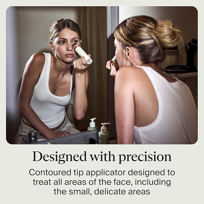 Therabody TheraFace Depuffing Wand – Cold and Heat Skincare Treatment to Depuff and Glow; Beauty Wand, Face Roller and Eye Massager for Eye Puffiness, Dark Circles and Skin Radiance (White)