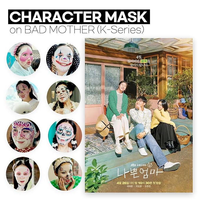 Epielle Animal Character Sheet Masks 6 Pack, Moisturizing & Hydrating Face Mask with Hyaluronic Acid & Botanical Extract, Korean Skin Care, Girls Spa Party Favors, Sleepover, Self Care Gifts for Women