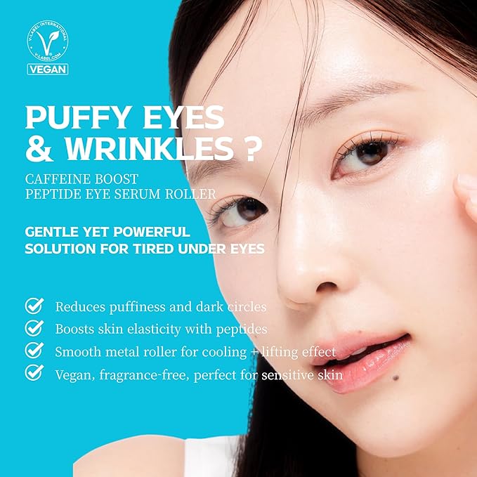 Re.SPN Peptide Firming Roller Eye Serum – For Puffy Eyes, Wrinkles & Dark Circles with Gua Sha Applicator, Vegan, Eye Peptide, Niacinamide, K-Beauty (0.67 fl oz)