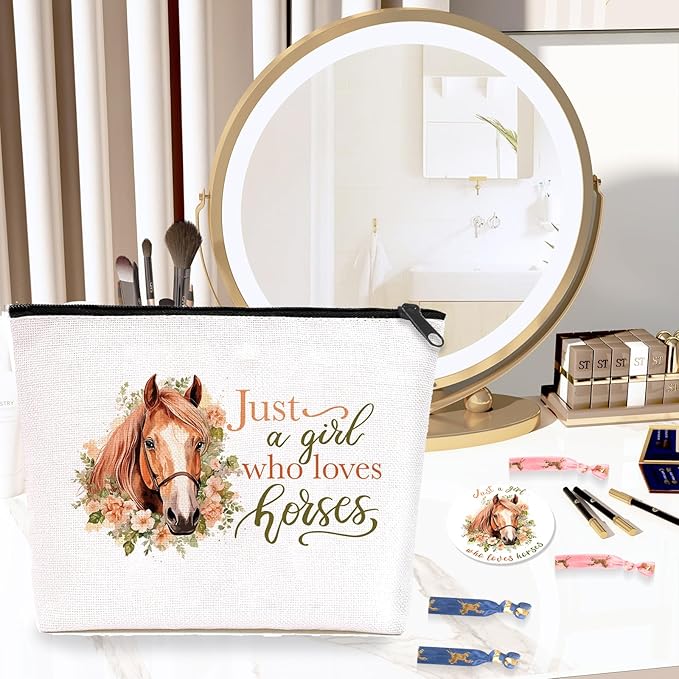Makeup bags horses cosmetic bag