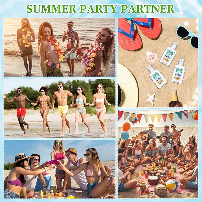 24 Pcs Mini Aloe Vera Gel 1oz Soothing Moisture Aloe Gel Travel Size Aloe Vera Gel Moisturizing Face Skin Aloe Vera Gel Bulk for Thank You Gifts Summer Beach Wedding Party Supplies (Beach)