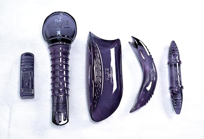 5-Piece Purple Haze Tool Set – Muscle Scraping & Massage Tools for Gua Sha, ASTYM, Graston, Myofascial Release – Physical Therapy Kit w/Black Carry Case (Purple Haze)