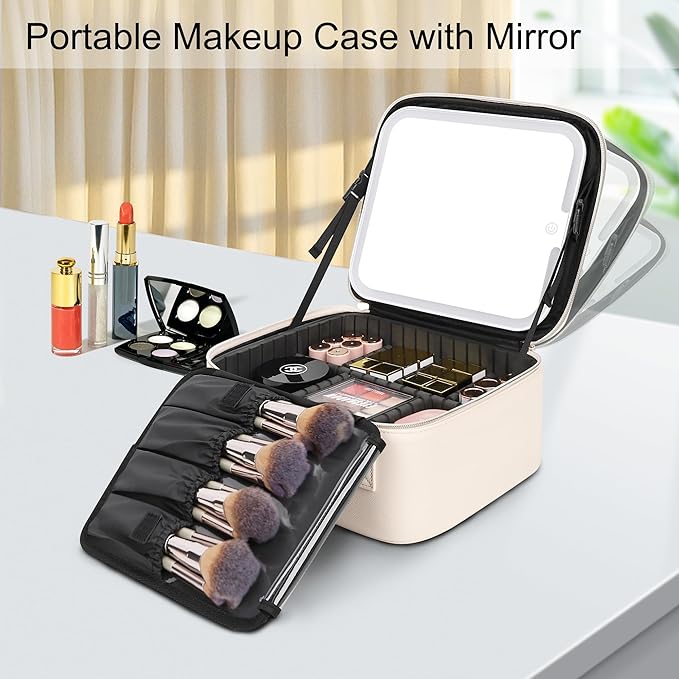 Relavel makeup bag with led