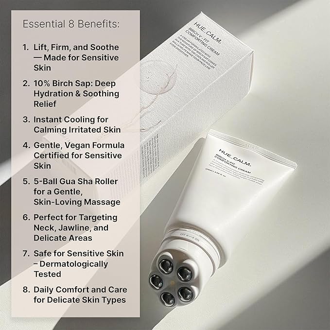 Birch V-Shape Face Cream, Anti-Aging Moisturizer for Firming & Lifting - Korean Skincare Gua Sha Cream- Eye & Neck Tightening for Wrinkles, Puffiness & Dark Circles-Vegan K-Beauty (4.05 Fl Oz)