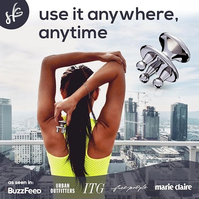 Kairetool Face & Body Massager, Lymphatic Drainage, Deep Tissue Massage, Pressure Point Therapy for Depuffing/Debloating, Fascia and Myofascial Release, Reduces Look of Cellulite, Mirror