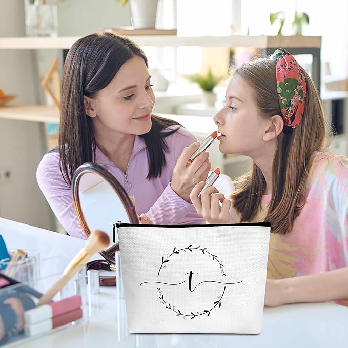 Monogram makeup bag letter toiletry