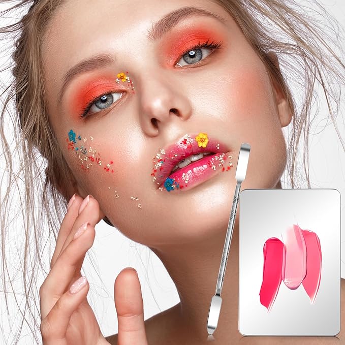 Makeup Mixing Palette with Handle Stainless Steel Makeup