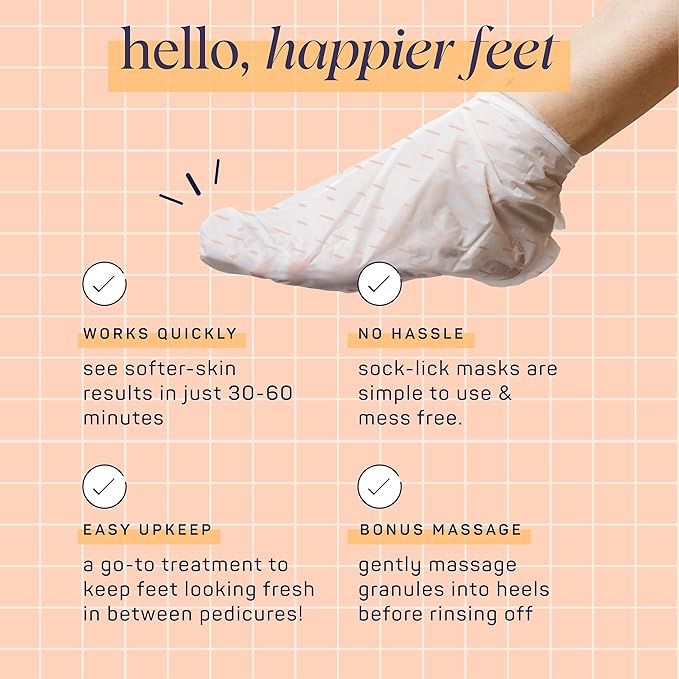 SpaLife Beauty Sole Mates Exfoliating Foot Masks –For Callus Removal with Macadamia Oil, Walnut Shell, and Eucalyptus Oil – 8 Pack