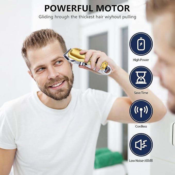 Professional Hair Clippers for Men- Hair Cutting Kit,T-Blade Trimmer Combo- Cordless Barber Clipper Set with LED Display, Birthday Gifts for Men Women
