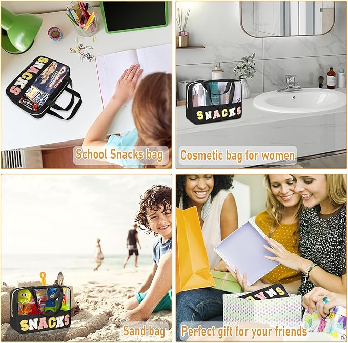 Chenille letter snacks bag zipper