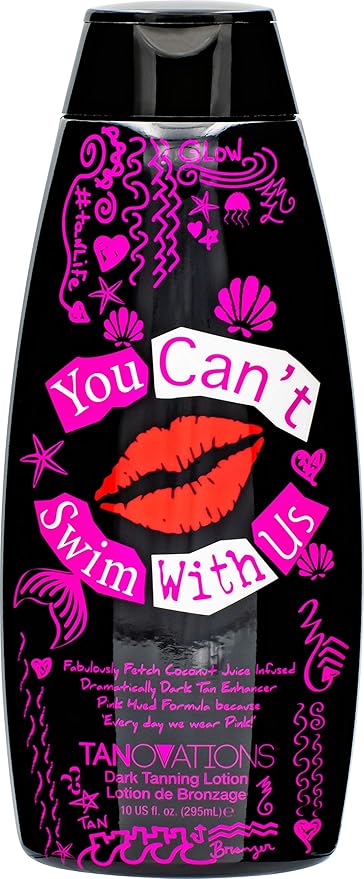 You Can't Swim With Us Indoor/Outdoor Dark Tan Enhancer - Fabulously Fetch Coconut Juice Infused, Dramatically Dark Tan Enhancer, Pink Hued Formula 10 oz.