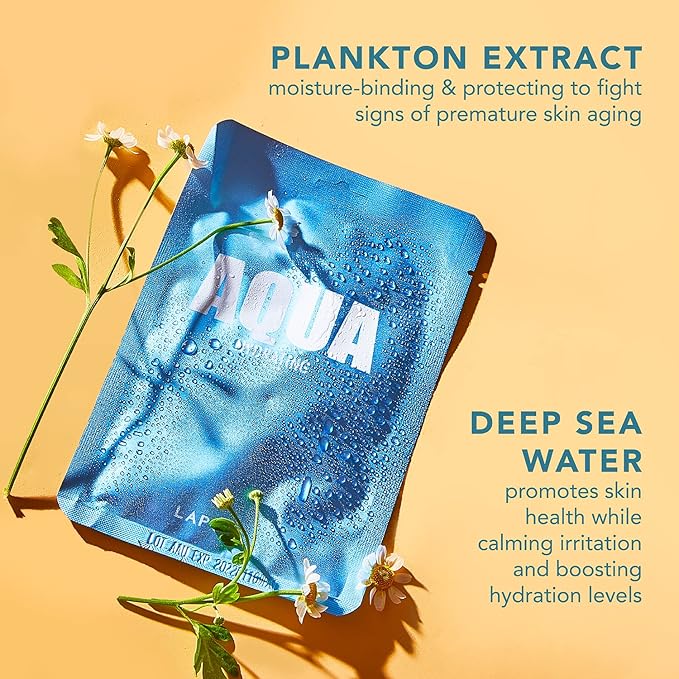 LAPCOS Aqua Sheet Mask, Hydrating Daily Plankton